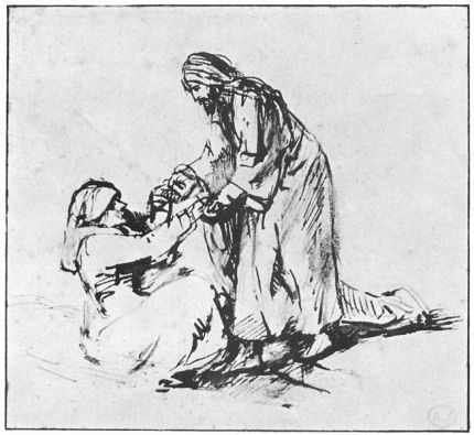 Jesus Heals Peter's Mother-in-law by Rembrandt