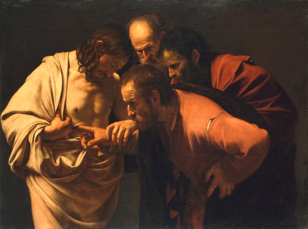 The Incredulity of St. Thomas by Carivaggio. 1601-2