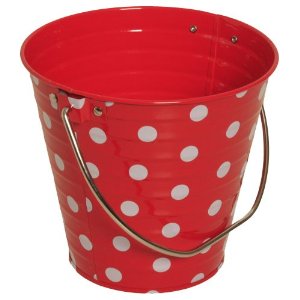 red and white bucket