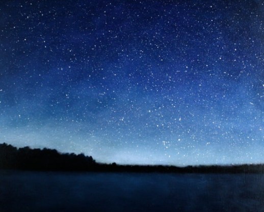Night sky oil painting